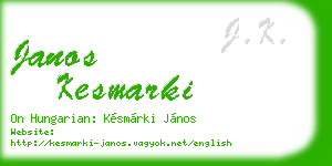 janos kesmarki business card